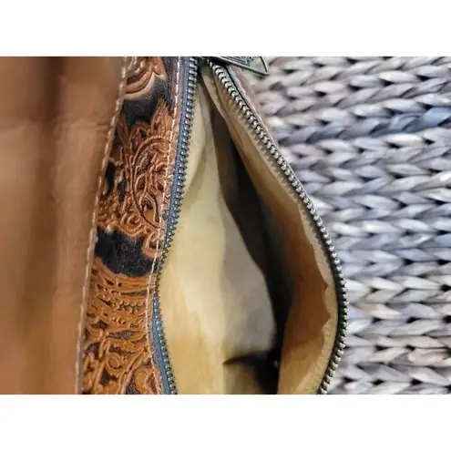 Patricia Nash Zamora Tooled Leather Western Purse Satchel Tassel Shoulder Purse