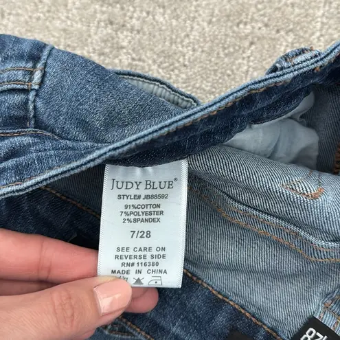 Judy Blue high waist vintage wash cropped wide leg jeans baggy loose fit whisker