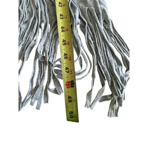 Kate & Mallory Y2K Womens Sleeveless Maxi Stretchy Dress Deep V Neck Fringe Hem Gray XS Western