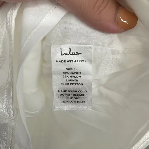 Lulus Gorgeous Aesthetic Ivory Taffeta Sleeveless Mini Dress Size XL White