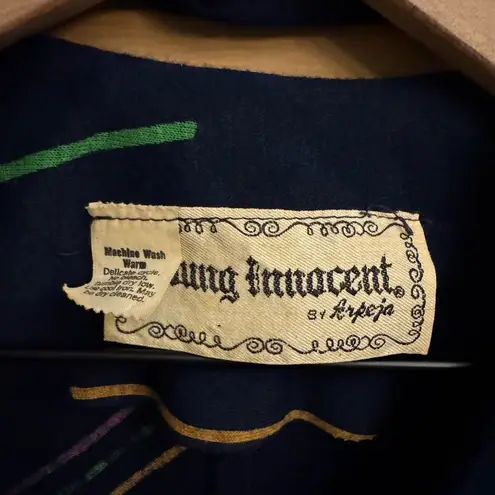 VNTG 1970 Young Innocent Sz XS Poppy Colorful Halter Maxi Babydoll Dress Set Red