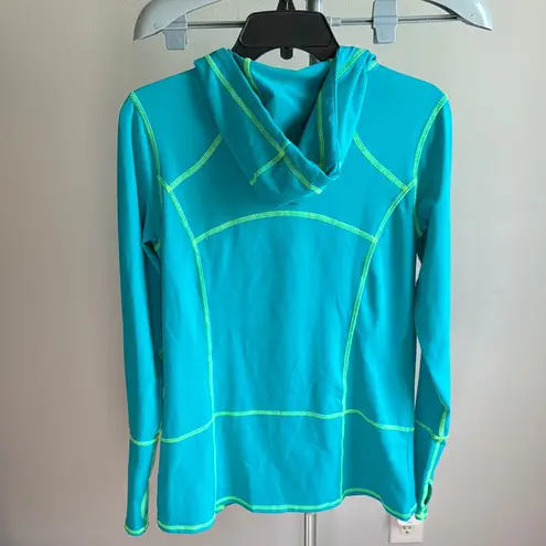 Kirkland Signature Blue Long Sleeve Fitted Hoodie with Tie Front