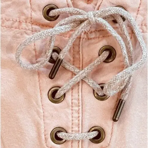 Anthropologie  Pilcro Wide Leg Sailor Shorts Lace Up Coral Size 30 NEW