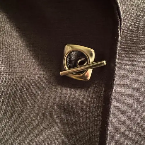 Dawn Joy Fashions Blazer/Shell dress with toggle clasp, back slit, & detailing Gray Size 14