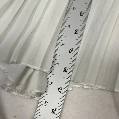 Fever Blouse Black White Pleated Bottom Scoop Neck Dark Romance Goth Academia L Size L