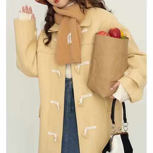 Teenie Weenie Yellow Wool Handmade Trench Coat