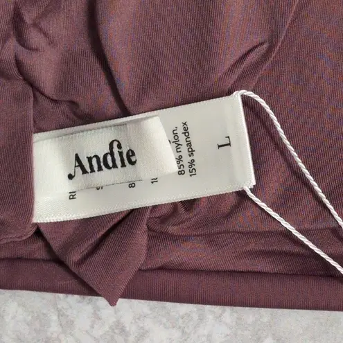 ANDIE Swim The Snap Scoop Top Cactus Flower Strappy Solid Bikini Top L New