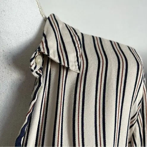 Something Navy  • Cream Navy Burgundy Striped Blouse