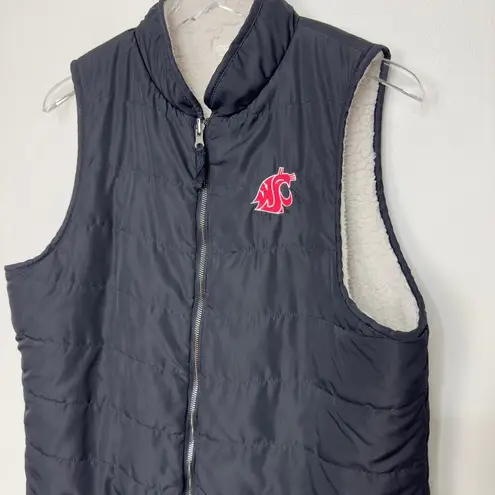 Women's WSU Cougars Reversible Fleece Black Vest L/XL Size L