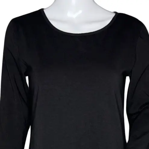 Thanth Dress Womens Small Black Multi Band Trim Casual Office Neutral Minimalist