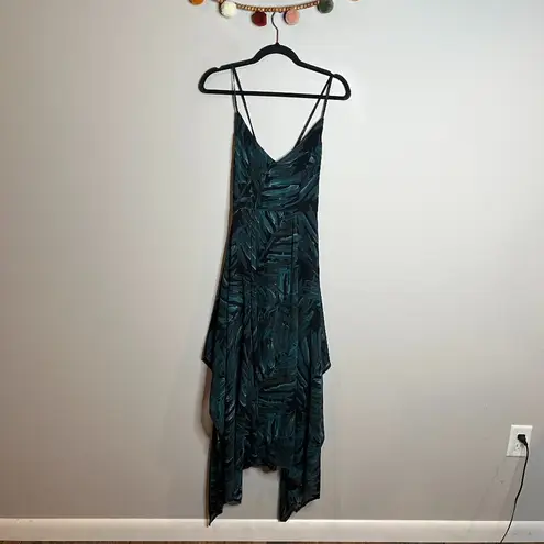 Lulus  black and teal patterned midi dress - Image 2