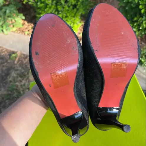 Black Shimmer Hidden Platform Pump Women’s Heels size EU39/US 8 EUC like new