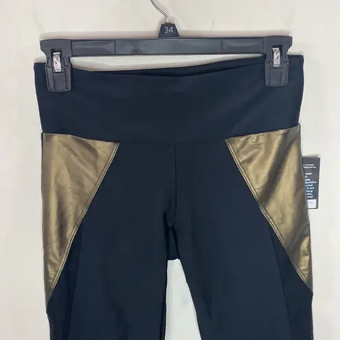 Onzie athletic splice Capri leggings in black khaki combo size S / M
