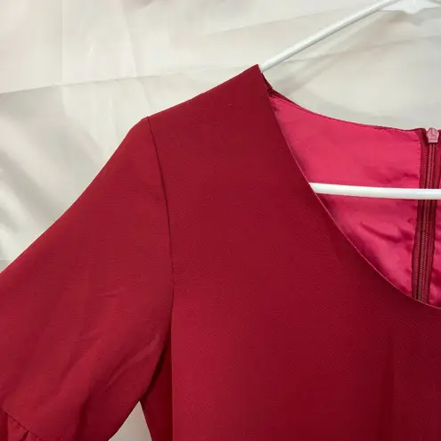 Vintage Belongsci dark red ruffle bell sleeve v