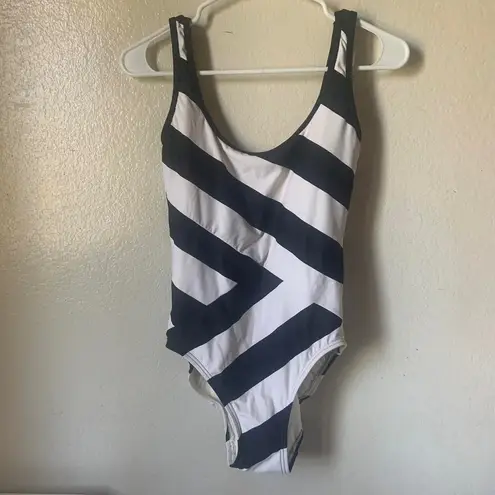 DKNY Striped One Piece Swimsuit