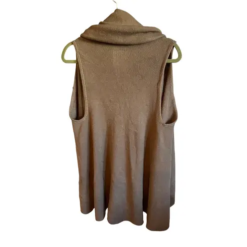 Look By M New York Shawl Vest Sleeveless Draped Cardigan One Size Taupe Tan Size L