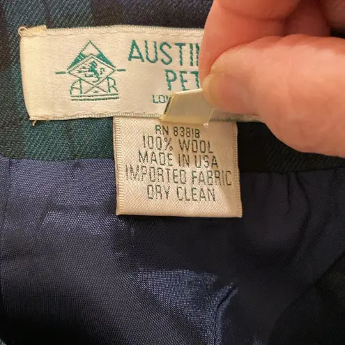 Vintage Austin Reed Wool Front Placket Preppy Conservative Maxi Skirt Size 6 Blue