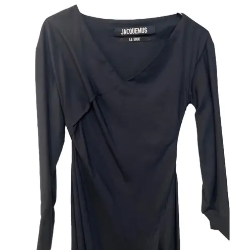 Jacquemus Le Souk La Robe Madhia Long Sleeve Dress in Navy