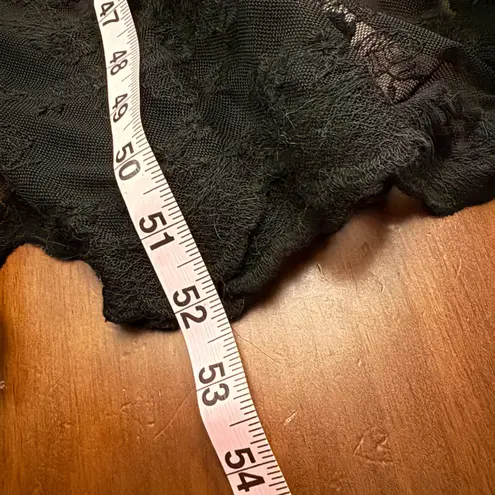 YOU ARE NOT ALONE Black Lace Fringe Maxi Kimono Vest Duster Boho Size undefined