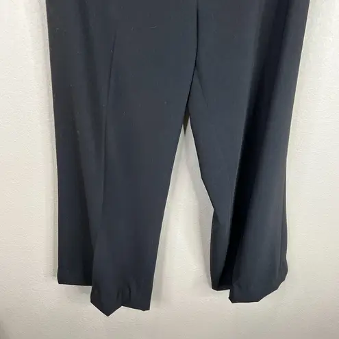 Ralph Lauren Lauren  Womens Dress Pants Size 14 Black Wide Leg Flat Front Career