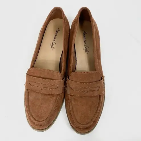 American Eagle  Tan Faux Suede Loafers Shoes