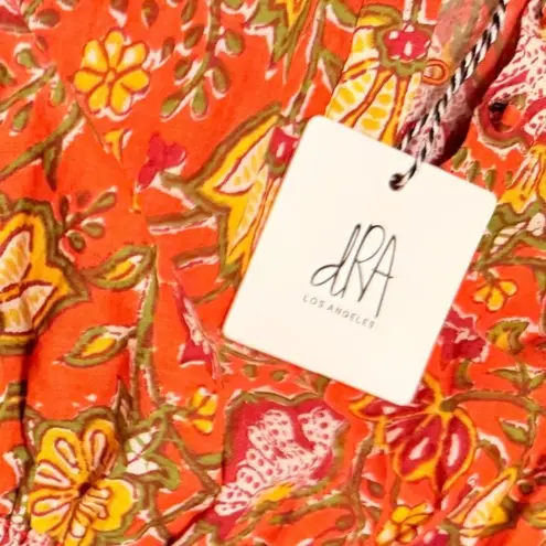 dRA by anthropologie Floral Print tiered Midi Dress Bohemian Cottagecore XS NWT Red