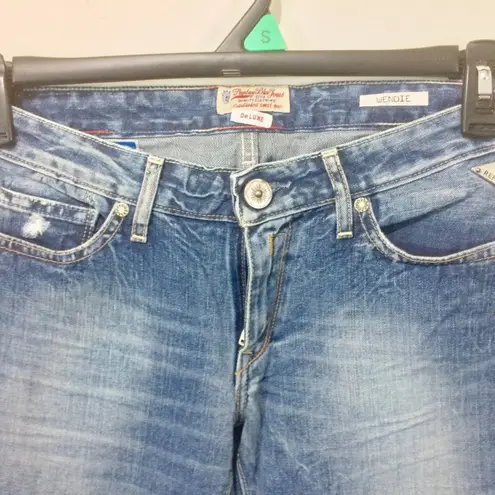 Replay women's size 28 turquoise beaded 100% cotton WENDIE boot