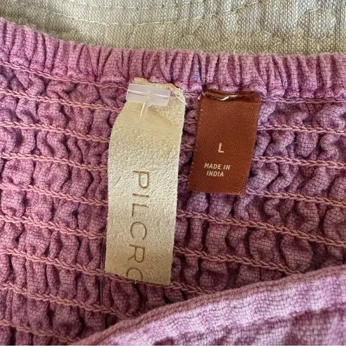 Pilcro Anthropologie Corset Tank Top Womens Large Purple Lilac Cropped Shirt