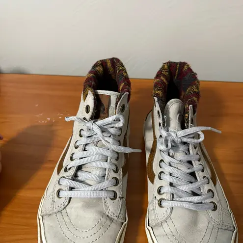 Vans  Women Sk8-Hi Mte‎ Grey/Brown Lace Up Sneaker Shoe Leather Hi Top Scotchgard