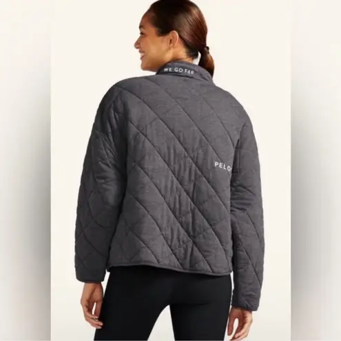Peloton Together We Go Far Quilted Button Jacket Grey Size Medium