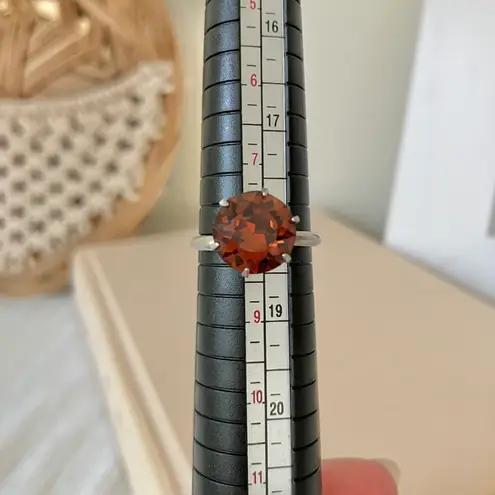 Round Chocolate Stone & Silver Ring “Bronya” Citrine Smokey Quartz Glass Boho Jewelry Brown