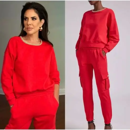 Generation Love Red Collina Chain Sweatshirt & Misha Sweatpants Set