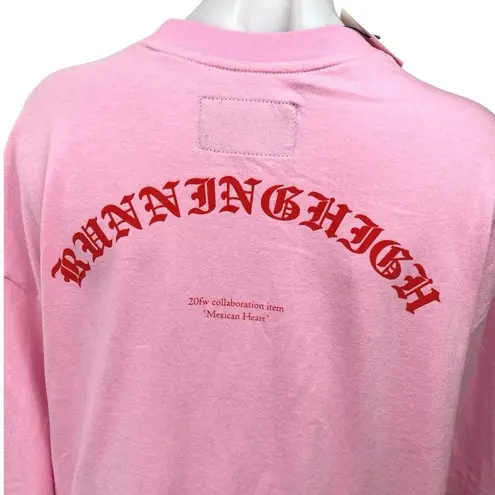 NEW Suzani Running High Womens Pink Long Sleeve Graphic Sweatshirt Sweater Top S