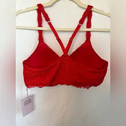 Savage x Fenty Bra In Size 36D Red Lace Push Up Front Closure NWT