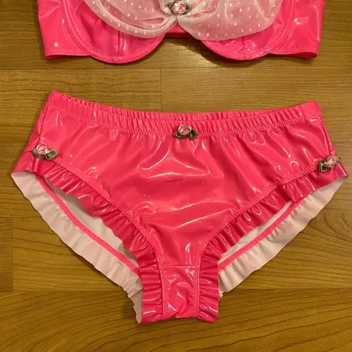 Princess Peach Hot Pink Faux Leather & Lace Festival Set Large