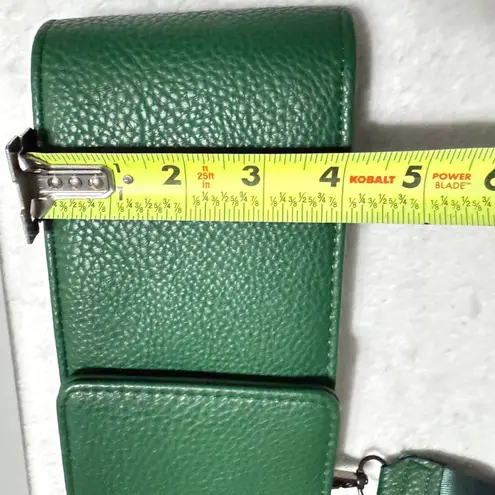 Green Synthetic Leather Crossbody Bag with Removable coin purse/or AirPods case