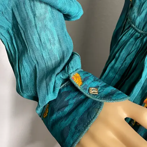 Ritu Kumar NWT Loose Fit Teal Green Floral Printed Kurti Size 36 (US Medium)