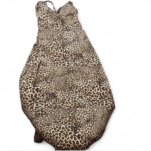 Leopard Print Maxi Dress Brown