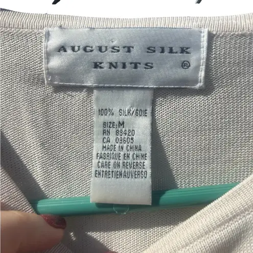 August Silk VINTAGE Beige Knit Top 100% Silk