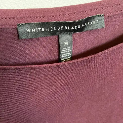 White House | Black Market  Wine Burgundy Tie - Sleeve Dressy Top SZ M