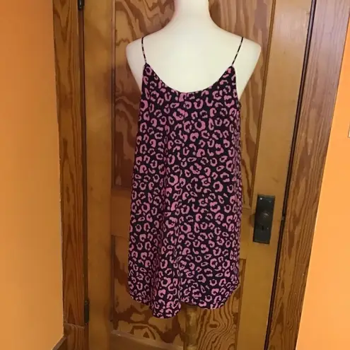 Alya Pink and Black Leopard Spaghetti Strap Dress