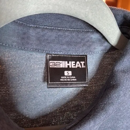 32 Degrees Heat 32 Degrees Ladies' Cozy Knit Button-Up Shirt Goblin Blue Size Small