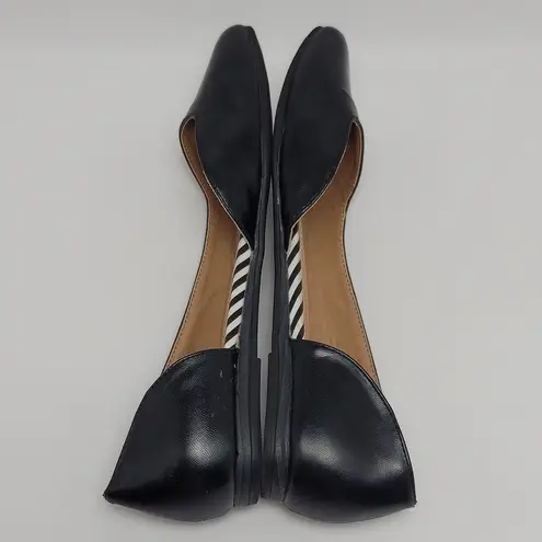 Chinese Laundry  Pointed Toe Side Cutout Black D'Orsay Flat Shoe Size 7