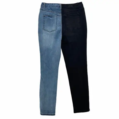 Rehab Lab Two Toned High Rise Skinny Jean Blue Size L