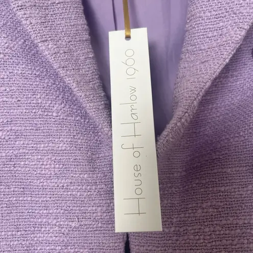 NWT House of Harlow 1960 Revolve Purple Tweed Cropped Blazer Jacket Size XS