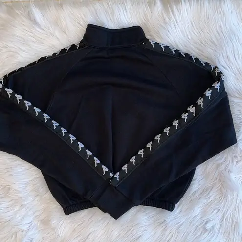Kappa Black sweatshirt crop top quarter zip. NWOT