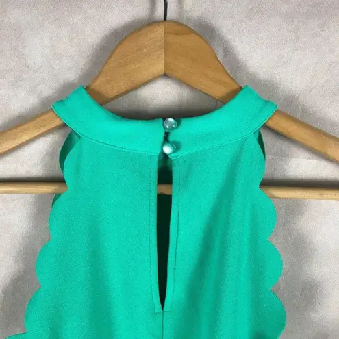 BCX Juniors' XXS Green Scalloped Scuba Crepe Halter Dress NWT