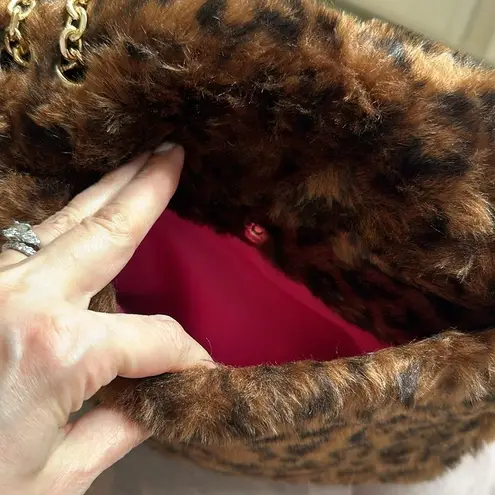Katrina Szish x Jelavu Barney Leopard Faux Fur Bag Black