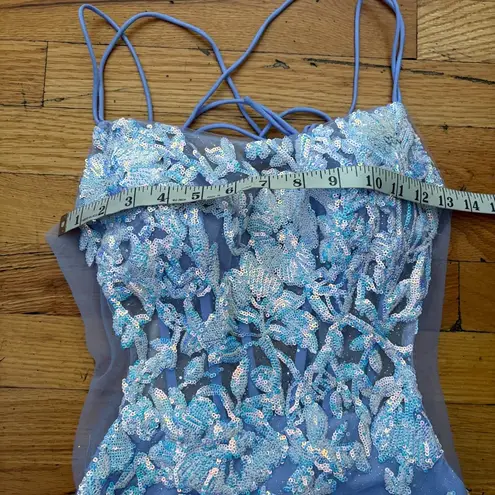 Ellie Wilde Periwinkle Sequin Gown Size 2