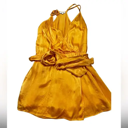 Rays for Days Revolve Avery Romper Yellow Satin Strapless Size S